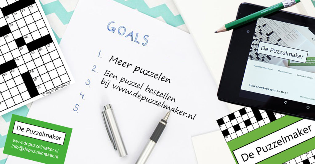 De Puzzelmaker puzzel Puzzels Denksport 2018 2019 Marije van Asselt woordzoeker kruiswoord kruiswoordraadsel kruiswoordpuzzel nieuwjaar goede voornemens goals